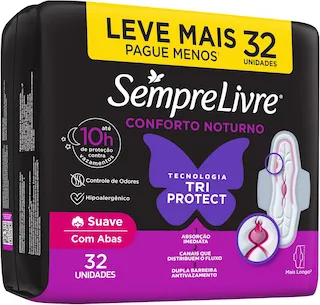 absorvente sempre livre noite